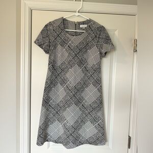 Calvin Klein Classic Plaid Cross Box Short Sleeve Shift Dress Size 10
